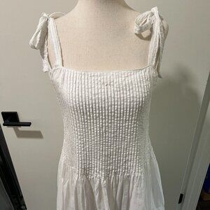 Zara Organic Cotton Pleated Mini Dress